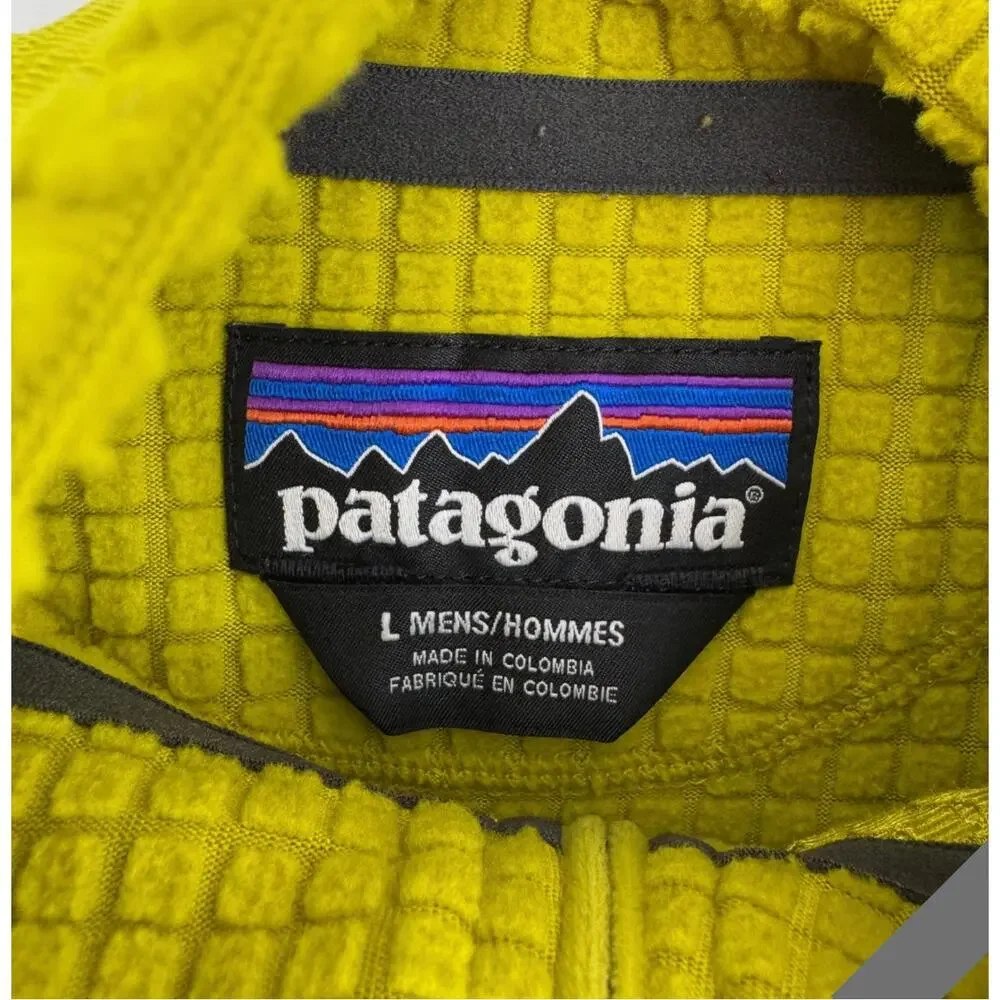 Patagonia Men's Large R1® Fleece Polartec Midlayer Pullover in Lime Green